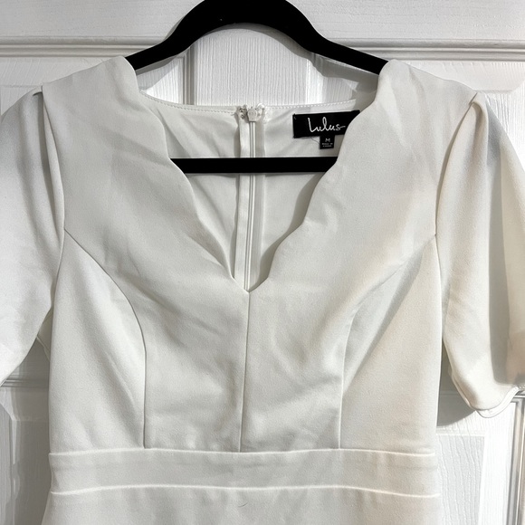 Lulus white scalloped short sleeve dress - Picture 4 of 5